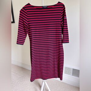 Saint James Propriano Red and Navy striped dress